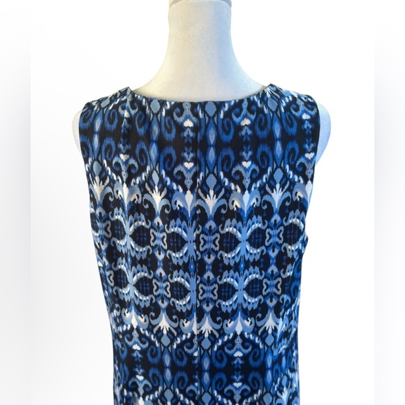 AB Studio Blue and White Abstract Dress - Picture 4 of 5